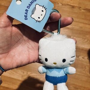 Sanrio White and Blue Plush Keychain